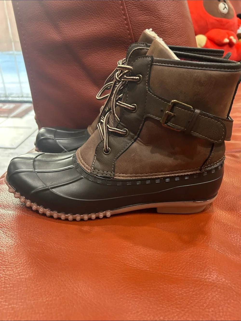 Madden Girl Brown and Black Waterproof Lace-Up Snow Boots